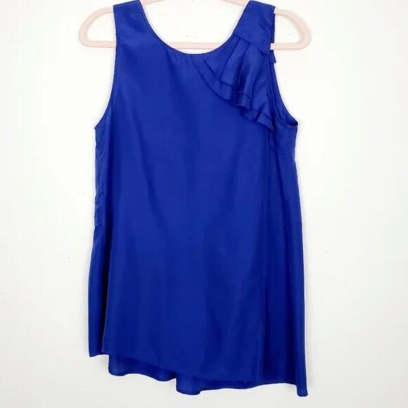 Anthropologie Edme & Esyllte Blue Silk Blouse - Picture 3 of 9